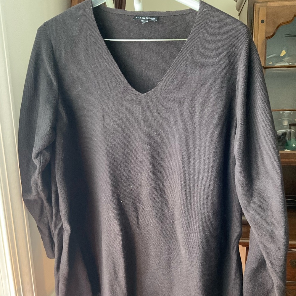 Eileen Fisher Brown V-Neck Sweater